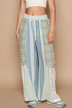 Load image into Gallery viewer, POL Drawstring Plaid Print Lace Straight Pants
