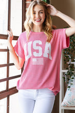 Load image into Gallery viewer, Heimish Full Size USA Graphic Short Sleeve Ribbed Top
