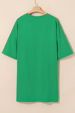 Load image into Gallery viewer, Bright Green Rhinestone Lucky Poker Cards Oversized T Shirt Mini Dress
