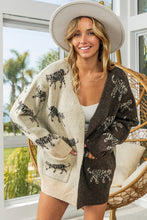 Load image into Gallery viewer, BiBi Open Front Long Sleeve Contrast Cardigan
