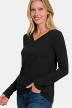 Load image into Gallery viewer, Zenana Full Size V-Neck Long Sleeve T-Shirt
