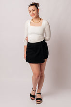 Load image into Gallery viewer, Bentli High Rise Side Tie Denim Skort in Black by Judy Blue
