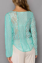 Load image into Gallery viewer, POL Exposed Seam Long Sleeve Lace Knit Top
