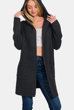 Load image into Gallery viewer, Zenana Hooded Open Front Sweater Cardigan
