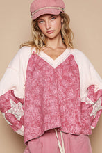 Load image into Gallery viewer, POL Lace Detail Floral Pattern V Neck Top
