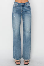 Load image into Gallery viewer, RISEN Full Size High Waist Distressed Wide Leg Jeans
