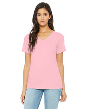 Load image into Gallery viewer, B+C Women&#39;s Relaxed Jersey Short Sleeve V-Neck Tee For DTF Transfer
