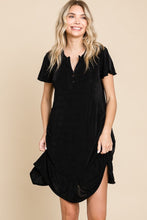 Load image into Gallery viewer, Culture Code Full Size Notched Short Sleeve Dress
