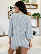 Load image into Gallery viewer, Ribbed Round Neck Top and Shorts Set
