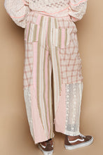 Load image into Gallery viewer, POL Drawstring Plaid Print Lace Straight Pants
