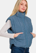 Load image into Gallery viewer, Zenana Zip Up Cropped Puffer Vest with Pockets
