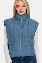 Load image into Gallery viewer, Zenana Zip Up Cropped Puffer Vest with Pockets
