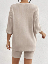 Load image into Gallery viewer, Ribbed Round Neck Top and Shorts Set
