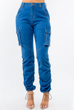 Load image into Gallery viewer, American Bazi Shirred Cargo Jogger Pants
