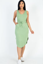 Load image into Gallery viewer, DRAWSTRING SLEEVELESS MIDI DRESS by CAPELLA
