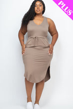 Load image into Gallery viewer, DRAWSTRING SLEEVELESS MIDI DRESS by CAPELLA - Curvy
