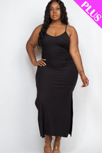 Load image into Gallery viewer, Ribbed Side Slit Long Cami Dress by CAPELLA - Curvy
