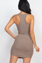 Load image into Gallery viewer, Ribbed Split Neck Tank Mini Dress by CAPELLA
