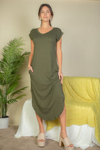 Load image into Gallery viewer, Hidden Pocket Batwing Sleeve V Neck Long Dress by CAPELLA
