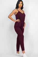 Load image into Gallery viewer, Solid Spaghetti Strap Elastic Waist Jumpsuit by CAPELLA
