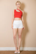 Load image into Gallery viewer, Ribbed One Shoulder Cross Strap Crop Top by CAPELLA
