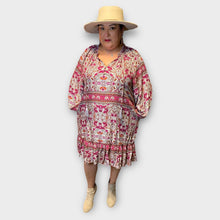 Load image into Gallery viewer, Printed Ruffled Peasant Dress - Women&#39;s
