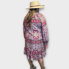 Load image into Gallery viewer, Printed Ruffled Peasant Dress - Women&#39;s
