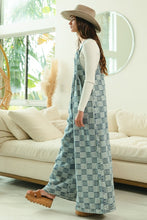 Load image into Gallery viewer, Vintage Wash Checkered Wide Leg Overalls by BiBi
