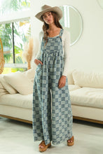 Load image into Gallery viewer, Vintage Wash Checkered Wide Leg Overalls by BiBi
