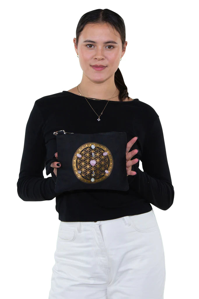 Sacred Geometry Love And Compassion Crystal Grid Crossbody Bag