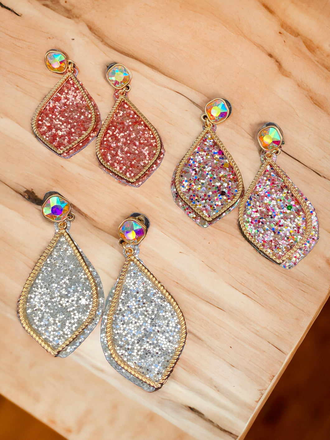 Glitz and Glitter Teardrop Earrings