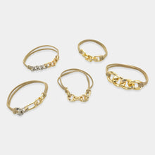 Load image into Gallery viewer, 5 Piece Hair Tie/Bracelet Set - Gold
