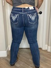 Load image into Gallery viewer, Grace In LA Mid Rise Easy Fit Bootcut Jeans with Rhinestones
