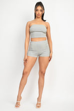 Load image into Gallery viewer, Knit Tube Top With Rhinestones - Gray
