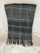 Load image into Gallery viewer, Gray and Black Plaid Scarf with Cashmere Feel - Unisex
