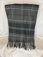 Gray and Black Plaid Scarf with Cashmere Feel - Unisex