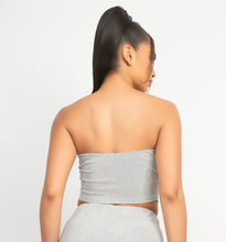 Load image into Gallery viewer, Knit Tube Top With Rhinestones - Gray
