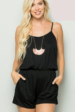 Load image into Gallery viewer, Black Romper with Open Back Detail - Curvy
