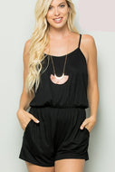 Black Romper with Open Back Detail - Curvy