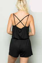 Load image into Gallery viewer, Black Romper with Open Back Detail - Curvy
