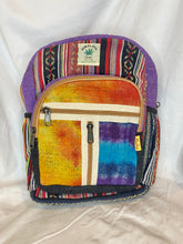 Load image into Gallery viewer, Himalayan Hemp Backpack -Orange/Purple
