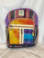 Himalayan Hemp Backpack -Orange/Purple