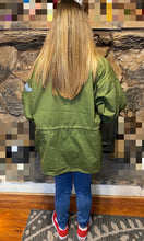 Load image into Gallery viewer, Oversized Utility Jacket with Stud Trim and Crown - Army Green
