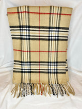 Load image into Gallery viewer, Camel Plaid Scarf with Cashmere Feel - Unisex
