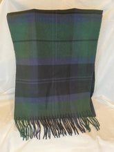 Load image into Gallery viewer, Forest Green and Navy Tartan Scarf with Cashmere Feel - Unisex
