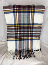 Load image into Gallery viewer, White and Brown Tartan Scarf with Cashmere Feel - Unisex
