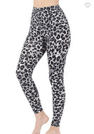 Zenana Snow Leopard Print Leggings - Curvy
