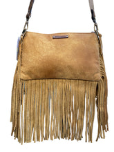 Load image into Gallery viewer, Maxine Upcycled Crossbody Leather Bag with Crystal Rivets and Fringe - Keep It Gypsy
