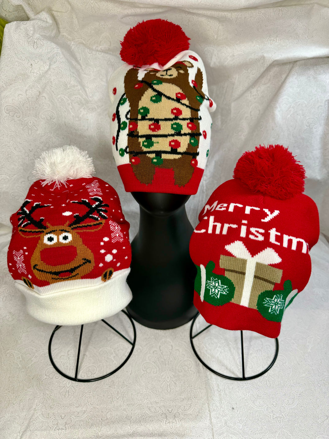 Christmas Beanies - Reindeer, Bear, Merry Christmas