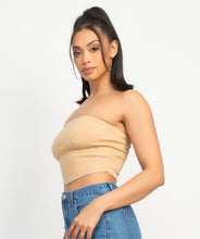 Load image into Gallery viewer, Knit Tube Top With Rhinestones - Nude
